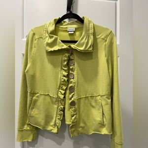 Nomadic Traders Lime Ruffle Button Blazer
